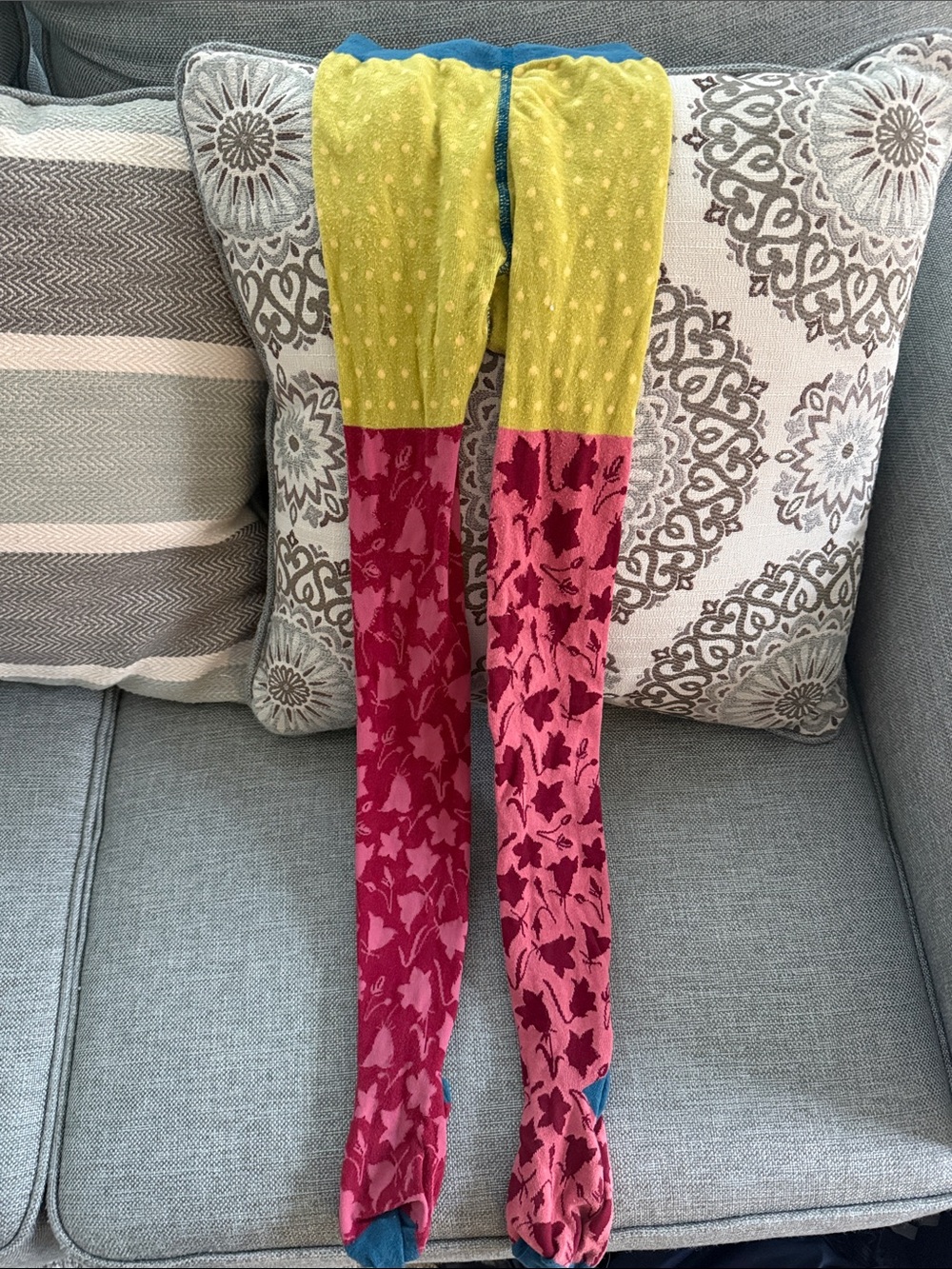 Matilda Jane Teal & Lime Dot-Texture Leggings